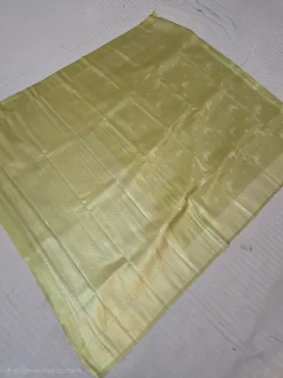 Premium Chartreuse Green with Silver Zari Glass Tissue Premium Replica Silk Saree