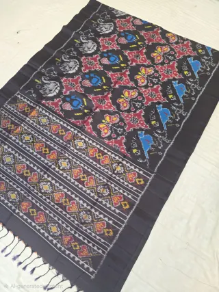 Black Pure Mulberry Silk Premium Pochampally Ikkat Saree