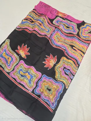 Rani Pink and Midnight Black Pure Murshidabad Silk Saree