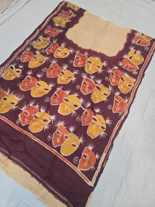 Beige and Chocolate Plum Pure Murshidabad Silk Saree