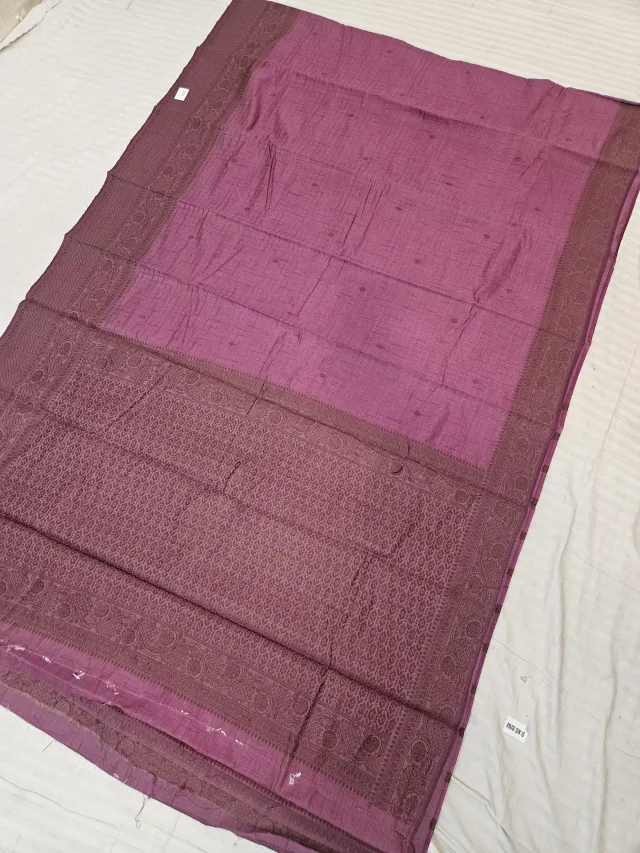 Mauve Purple Anitha Checks Soft Silk Saree with Rich Zari Brocade Pallu
