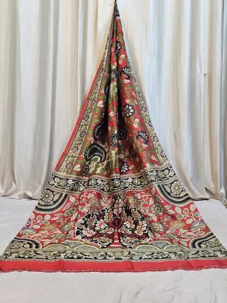 Premium Red Madhubani Print Pure Murshidabad Silk Saree