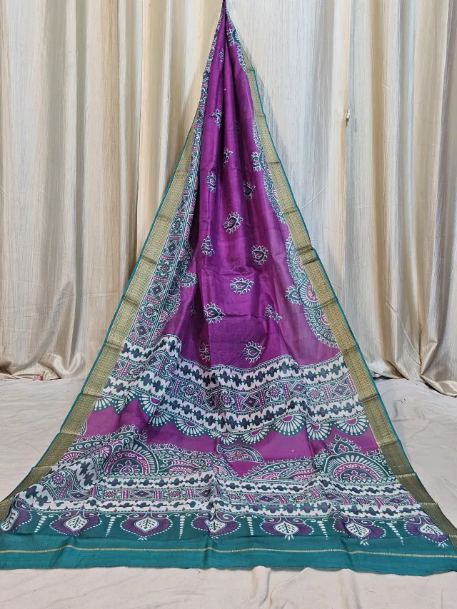 Premium Magenta with Deep Teal Pure Bangalore Mohini Silk Saree