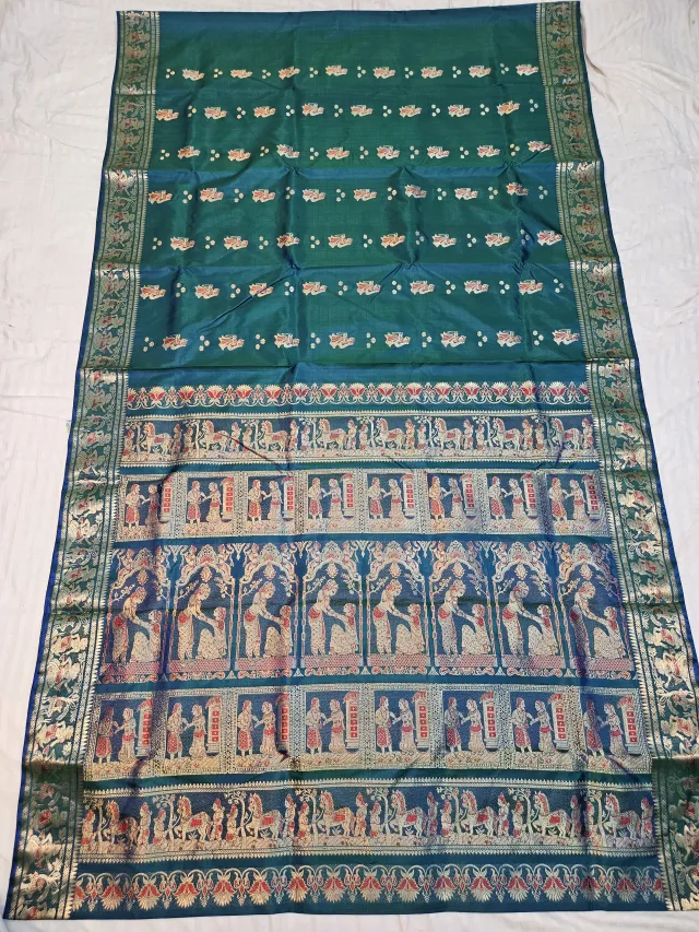Premium Mayurkanthi Swarnachuri Pure Bishnupur Silk Saree