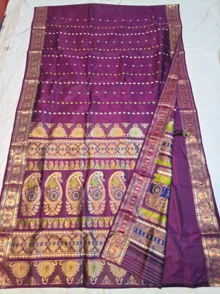 Pure Silk Swarnachuri Saree with 2000 Buti & Meenakari Work — Magenta