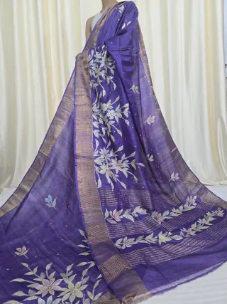 Jari Par Tussar Silk