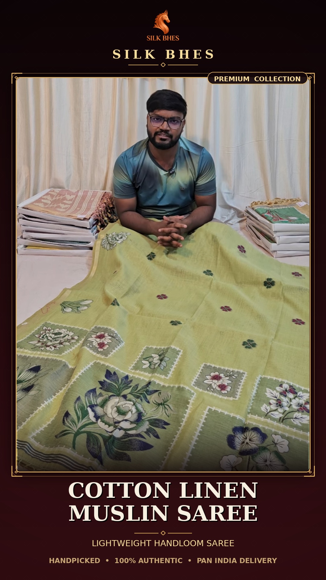 Cotton Linen Muslin Saree